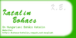 katalin bohacs business card